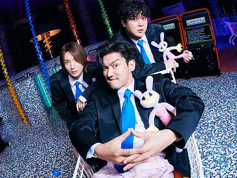 Super Junior LSS members Leeteuk, Shindong, and Siwon.