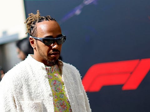 Lewis Hamilton during the Abu Dhabi Grand Prix at Yas Marina Circuit in November 2023.