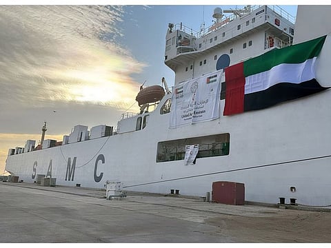 The ship is bound for the city of Al Arish, Egypt, with the aid destined for the Gaza Strip