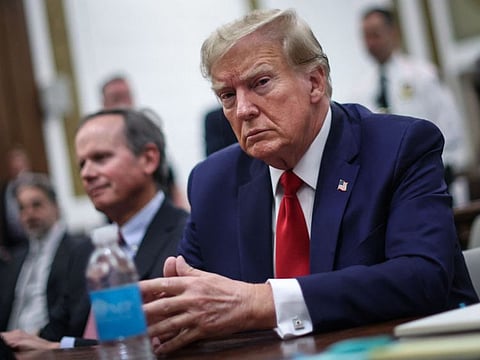 Trump looks on during the civil fraud trial against the Trump Organization, at the New York State Supreme Court in New York City on December 7, 2023. Donald Trump is not immune from prosecution as a former president and can face prosecution on charges of trying to overturn the 2020 election, an appeals court ruled on February 6, 2024.