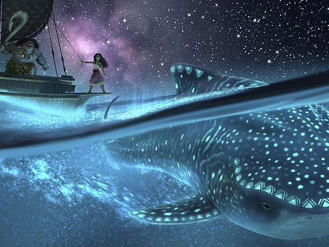 This image released by Walt Disney Animation Studios shows a scene from "Moana 2," expected in theaters November 2024. (Walt Disney Animation Studios via AP)