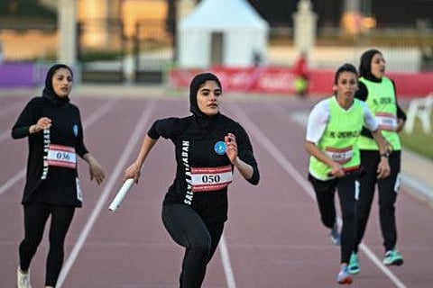 Athletes compete during the 7th edition of the Arab Women Sports Tournament.