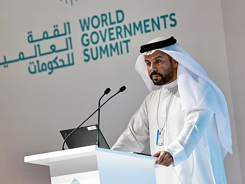 Salem Al Qubaisi, Director General of the UAE Space Agency speaking at the World Government Summit on Wednesday in Dubai. Photo Clint Egbert/Gulf News