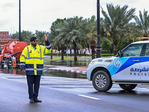 Sharjah Police stepped up patrols to ensure safe flow of traffic during the rains on Sunday and Monday