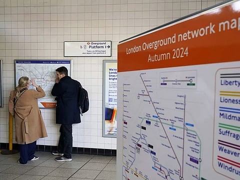 A sign for the new Windrush line which was unveiled by Mayor of Londion Sadiq Khan in London.