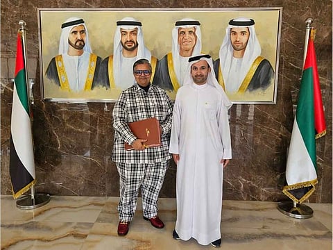 Kalpesh Kinariwala (Left), founder of Pantheon Development, Abdulla Al Abdouli (Right) CEO, Marjan.