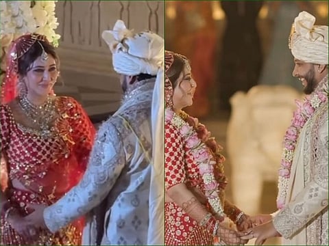 Sonarika Bhadoria ties knot with Vikas Parashar in Ranthambore, Rajasthan on Sunday.