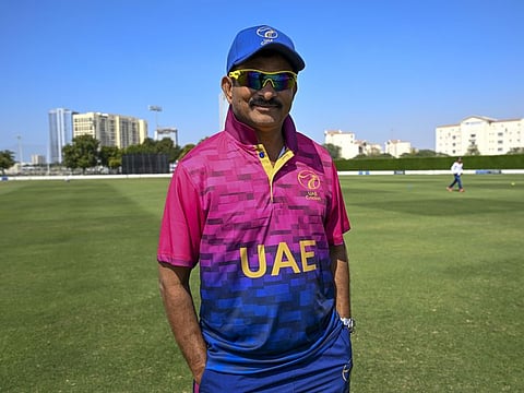 Lalchand Rajput, UAE Head coach, during a practice session at the at ICC Academy in Dubai on Tuesday.