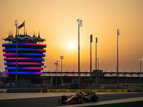 Red Bull Racing's Dutch driver Max Verstappen drives during the third day of the Formula One pre-season testing at the Bahrain International Circuit in Sakhir on February 23, 2024. (Photo by Andrej ISAKOVIC / AFP)