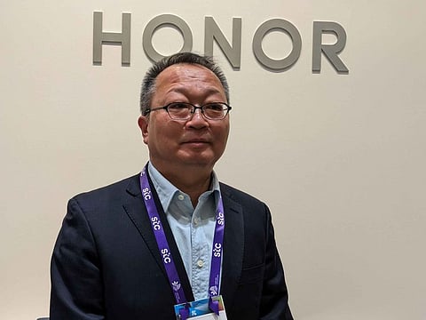 Daniel Wang, President of Honor Middle East and Africa, at MWC 2024 in Barcelona, Spain.