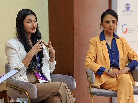Anam Salem, Branch Manager, Chubby Cheeks Nursery and Anupama Monga, Principal, British Orchard Nursery during a panel discussion on "Innovations in Early childhood Education"