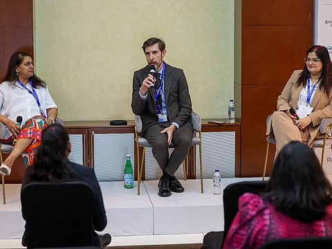 Mohana Kelkar, Head of Admissions, Global Indian International School; Paul Ryan, Head of Secondary, Hartland and Ritika Anand, Principal, Deira Private School during a panel discussion on ‘Getting Career Ready in High School’ on the second day of Gulf News Edufair Schools & Nurseries
