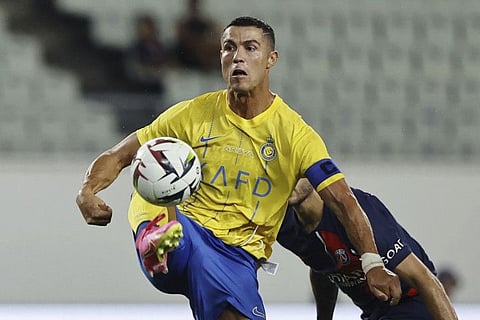 Al Nassr's Cristiano Ronaldo two shots at the goal were acrobatically saved by Al Ain goalkeeper Khalid Essa.