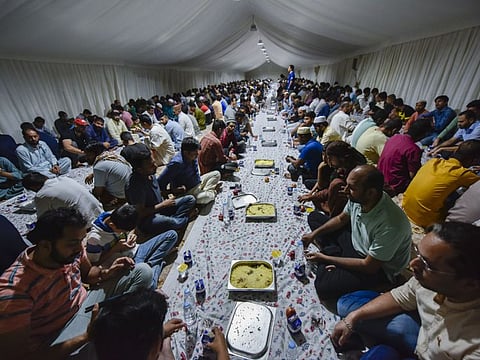 File photo of a Ramadan tent serving iftar, the sunset meal to end the day's fast, in Maysaloon, Sharjah in 2023