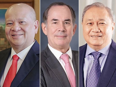 POWER DEAL: In an unprecedented move, Filipino business tycoons Ramon S. Ang (left) of San Miguel Corp, Sabin Aboitiz (centre) of Aboitiz Power, and Manny V. Pangilinan (right) of Meralco PowerGen Corp. – recently signed a deal for a $3.3- billion natural gas power project to produce an additional 2,500 MW (2.5 GW) of electricity for the main island of Luzon.