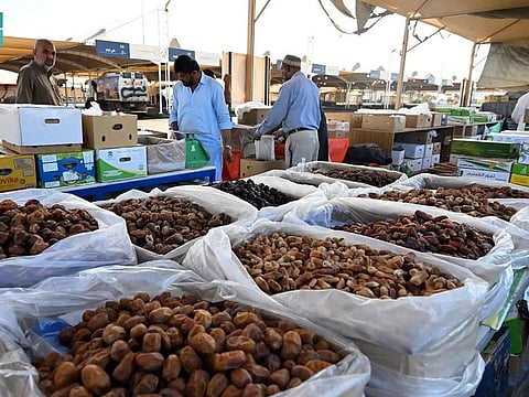 Markets sell dates in the city of Medina in the run-up to Ramadan.