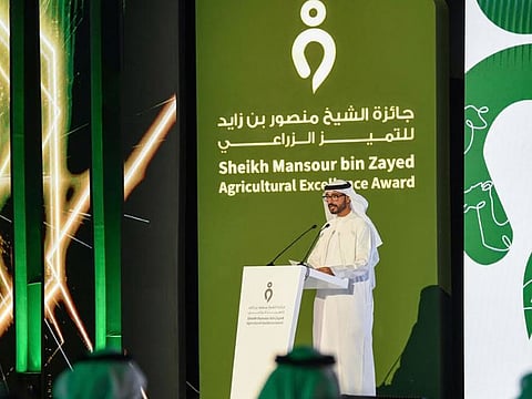 Saeed Al Bahri Salem Al Ameri, Director-General, ADAFSA during his opening address at the awards ceremony at ADNEC