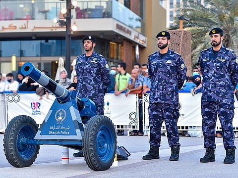 An iftar canon at the ready at Al Majaz Waterfront in Sharjah during a previous Ramadan