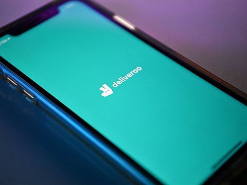 The food delivery Deliveroo app on a smart phone.