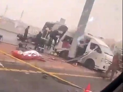 Social media reports said that the bus belonged to a private company tasked with transporting female students.