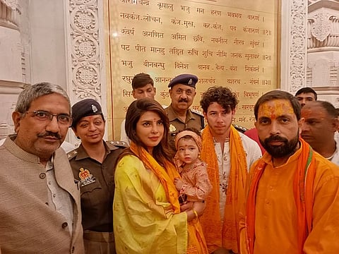 Priyanka Chopra seeks blessings at Ram temple in Ayodhya with husband Nick Jonas and daughter