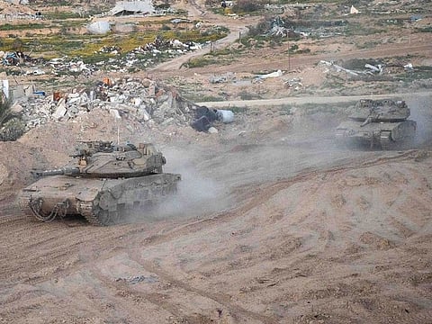 Israeli tanks manoevre in the Gaza Strip, as Tel Aviv continues its onslaught in the besieged enclave