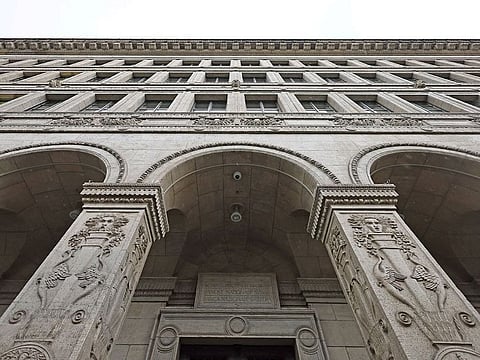 A view of the headquarters of the Swiss National Bank (SNB), before a press conference in Zurich, Switzerland, March 21, 202