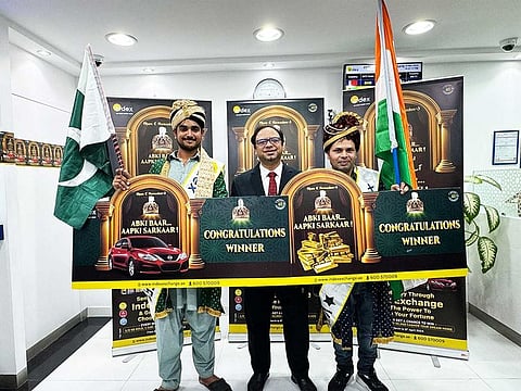 Mir K Rasool, CBO of Index Exchange (Middle) with the winners Nesar Alam Ansari from India (Right) and Zahid Ali Hussain from Pakistan (Left)