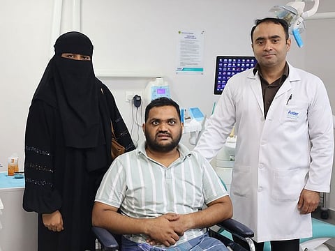 Mohammad Thausif Kaiyoor Abdulla Kaiyoor with his wife and Dr Renju Prem.