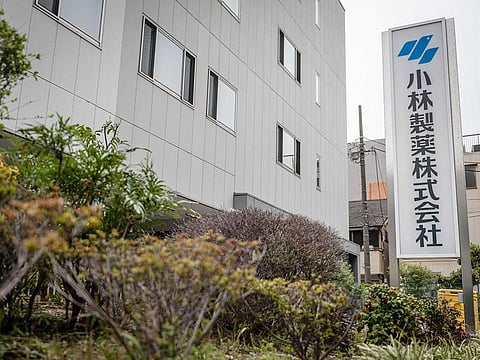 File photo: A signage of Kobayashi Pharmaceutical is seen outside of the company's office in Tokyo.