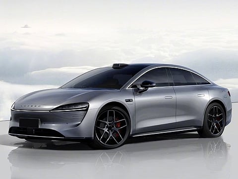 The Luxeed S7 electric sedan, developed by Chinese tech giant Huawei and Chery Auto.