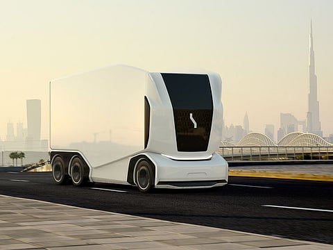 The Einride driverless truck. The Swedish company will drive the UAE’s ambition to embrace self-driving technology, which is cost effective and environment friendly.
