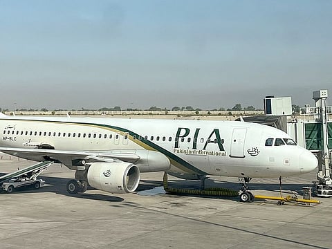 View of a Pakistan International Airlines (PIA) passenger plane