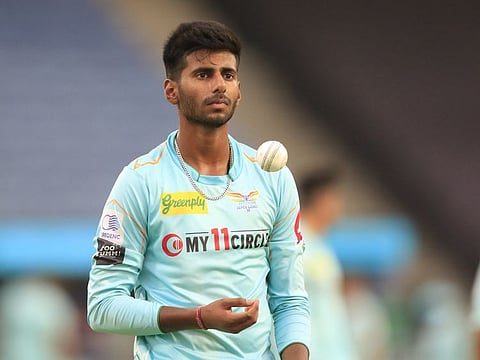 Mayank Yadav of Lucknow Super Giants preparing for the start of the IPL match. The pacer has been in scintillating form in the last two games.