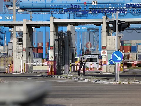 A view of Ashdod port after the Israeli cabinet approved the temporary use of the port for aid deliveries into Gaza, amid the ongoing conflict between Israel and Hamas, in Ashdod, Israel, April 5, 2024.