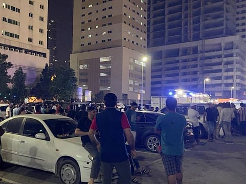 Residents of the 38-storey residential tower were evacuated after it caught fire on Thursday night.