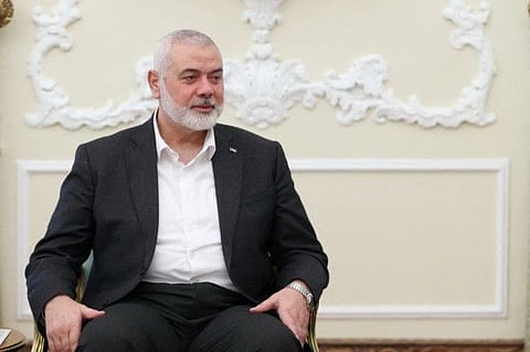 Ismail Haniyeh during his visit to Tehran on March 27, 2024.