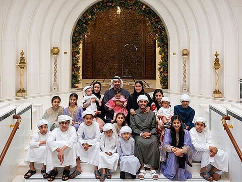 The family photo shared by His Highness Sheikh Mohamed bin Zayed Al Nahyan, President of the UAE, on his Instagram account on the occasion of Eid Al Fitr.