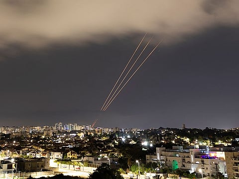 An anti-missile system operates after Iran launched drones and missiles towards Israel, as seen from Ashkelon, Israel April 14, 2024.
