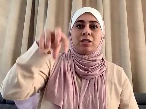 Palestinian Seba Jaafarawi, whose IVF embryos were stored at Al Basma IVF Centre, Gaza's largest fertility clinic which was struck by an Israeli shell during an interview with Reuters via Zoom, in Cairo, on March 28, 2024.