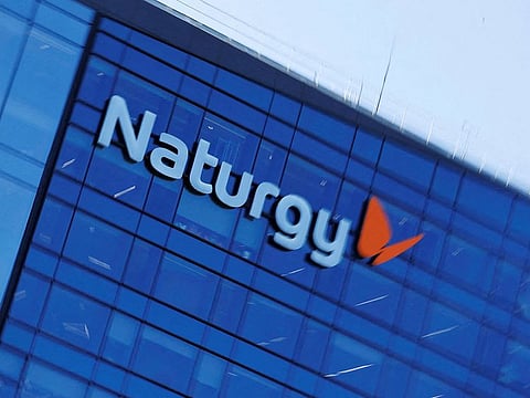 The logo of Spanish energy company 'Naturgy' is seen in its headquarters in Madrid, Spain.