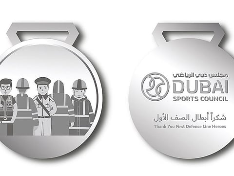 The rescue medals that will be awarded to the rain heroes following Tuesday's flooding in Dubai.