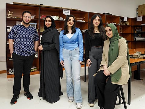 Winning CUD students Haider Alhaider, Karen Munzer, Rowan Hassan, Alanoud Altaweel and Aysha Mahmoud