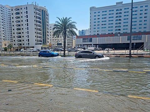 Flooded part of Sharjah's Al Estiqlal Street.