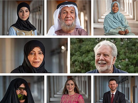 Abu Dhabi Award winners (Row-wise from top) Salama Saif Al-Taniji, Saeed Al Mansouri, Klaithem Obaid Al Matrooshi; Muzna Al Mansouri, John Sexton; Amna Khalifa Al Qemzi, Imen Sfaxi and Dr. Ahmed Othman Shatila.