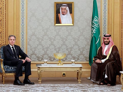US Secretary of State Antony Blinken meets with Saudi Crown Prince Mohammed bin Salman in Riyadh.