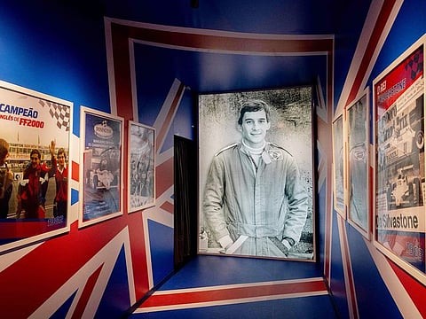 View of the exhibition "I, Ayrton Senna da Silva" displayed in Rio de Janeiro, Brazil, taken on April 30, 2024.