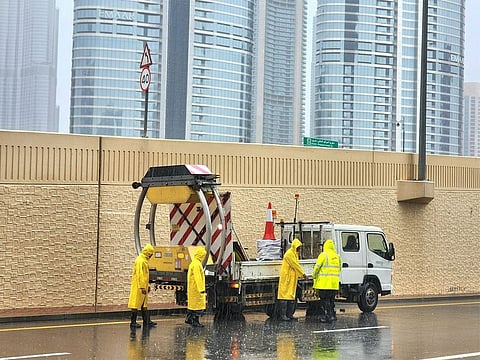 Dubai field teams are out on the roads to address the impact of the rains since early this morning.