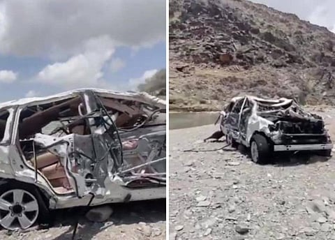 Purported screenshots of the vehicle wreckage in the aftermath.