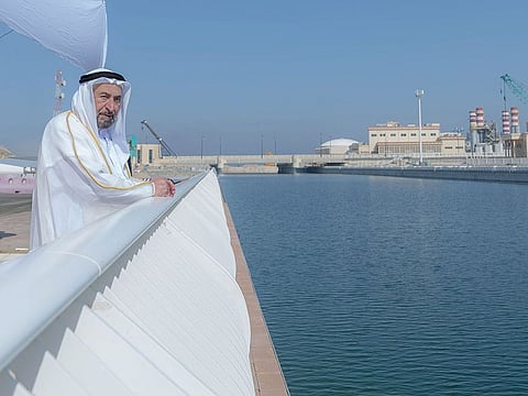 His Highness Dr Sheikh Sultan bin Muhammad Al Qasimi, Supreme Council Member and Ruler of Sharjah, at the canal project site on Monday